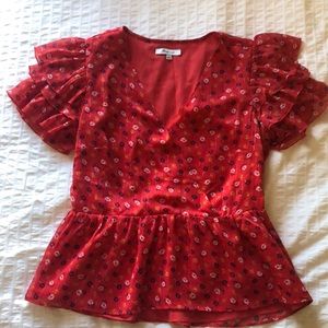 Madewell Tiered-Sleeve Peplum Top